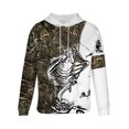 thumbnail image 3 of Sudadera con capucha para hombre, estilo casual, con cuello redondo, estampado, manga larga, blusa de poliéster, 3 of 5
