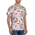 thumbnail image 2 of Bixox Men's Rose Flowers Printed Short Sleeve Skinny Athletic T-Shirt, 2 of 6