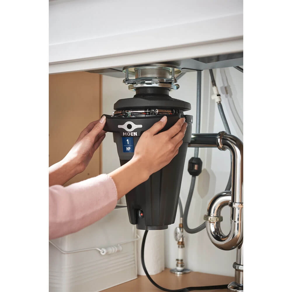 Moen EXL100C 1 Horsepower Chef Series Continuous Feed Garbage Disposal with Light - Corded