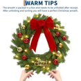 thumbnail image 4 of Lumiparty 24" Christmas Wreath with Red Bow & Balls, Pre-Lit Xmas Wreath with 20 LED Lights, Artificial Christmas Decor for Front Door, Fireplace, Window, Porch, Entryway, Green & Red, 4 of 6