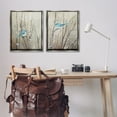 thumbnail image 2 of Stupell Industries Peaceful Perched Blue Birds Animals & Insects Painting Gray Floater Framed Canvas Art Print Wall Art, 25 x 31, Set of 2, 2 of 9