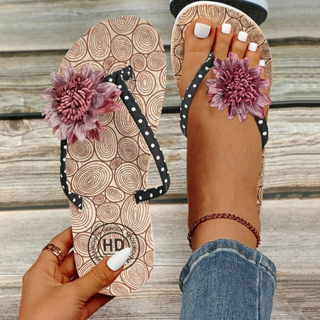 

MIASHUI shoes for women Slippers For Women Ladies Fashion Summer Flowers Bohemian Style Slippers Beach Sandals Shoes