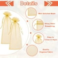 thumbnail image 3 of Uxcell Organza Wine Bags Gift Wrap Bags Sheer Mesh Wine Bottle Bag Drawstring Pouches for Party Wedding Gold, 3 of 7