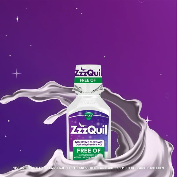 Vicks ZzzQuil Nighttime Sleep Aid Liquid(2 PACK), Alcohol-Free, Berry Flavored, 12 Oz (2 BOTTLES)*EN