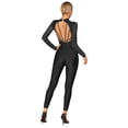 thumbnail image 2 of YONGHS Women Gymnastics Leotard Unitard Shiny Rhinestone Full Length Figure Ice Skating Jumpsuit Black XL, 2 of 7