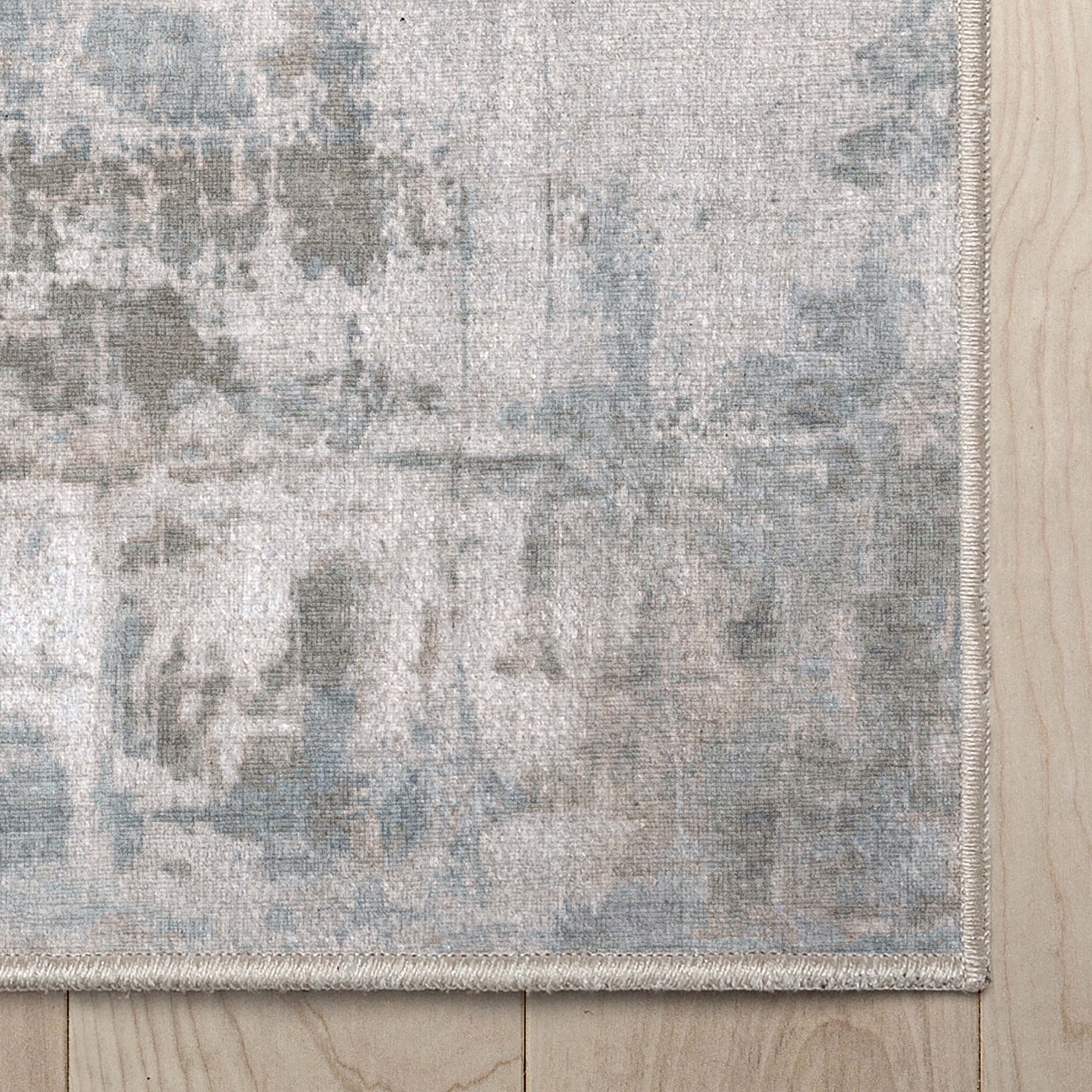 Well Woven Abstract Mandala Modern Vintage Painstsplash Flat-Weave Gray 5'3" x 7'3" Area Rug