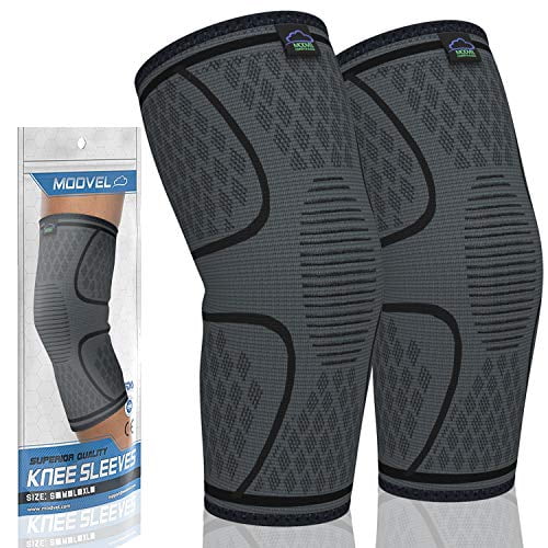 Sports Modvel 2 Pack Knee Compression Sleeve Knee Support for Running Basketball Knee Brace for Men & Women Workout Gym Weightlifting 