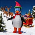 thumbnail image 2 of Christmas Cosplay Dress Up Penguin Inflatable Costume Christmas Theme Party Inflatable Costume Holiday Party Performance Props,Height 59"–74.8",Penguin, 2 of 7