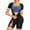 Black Blue-Inner, variant on Sauna Suit for Women Full Body Jumpsuit Waist Trainers for Women Belly Fat Workout Sweat Suit, 3 in 1 Slimming Full Body Shaper Workout Top with Sleeve Shorts Black Blue-Inner S