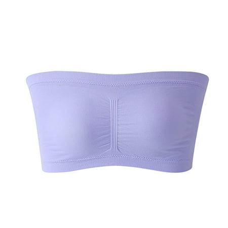 KELINFONG Women s Bandeau Bra Padded Strapless Wireless Bralette Seamless Bandeau Sports Bra Tube Top Bra