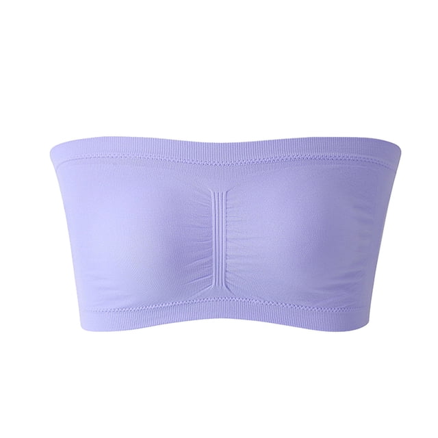FhsagQ Bra Bras for Women Plus Size Blue with Matching Robe Strapless Women Tops for Women Assorted Solid Color A Line Style Plus Size Bras Bras for Women Plus Size Underwire Purple L