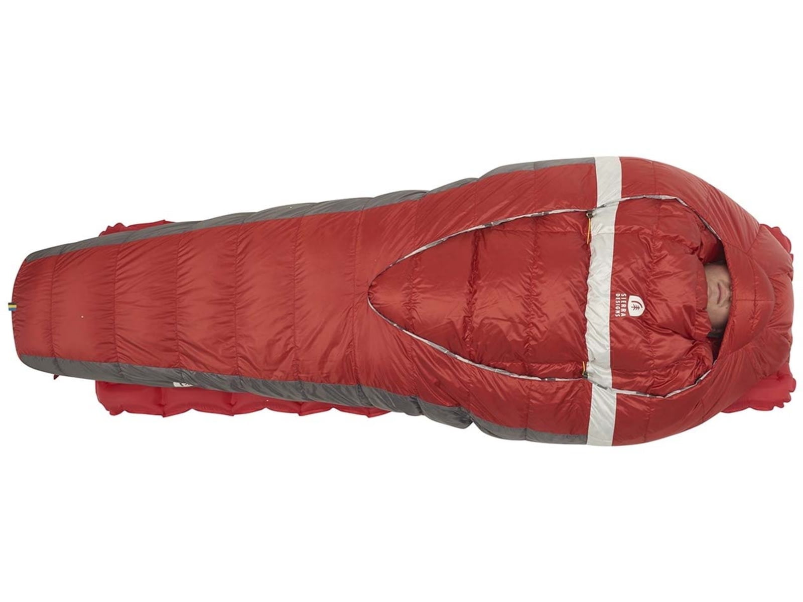Sierra Designs Backcountry Bed 650F 20 Deg Sleeping Bag, Red, Regular