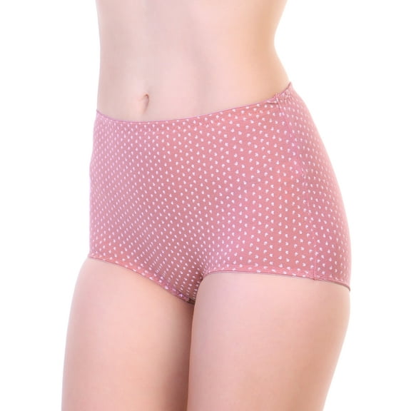 Angelina Cotton Classic High-Rise Briefs with Flower and Hearts Print (6-Pack)