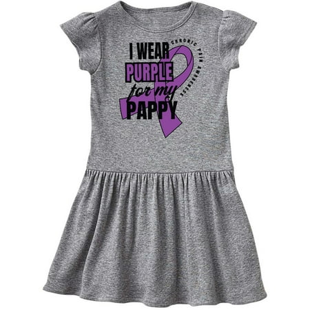 

Inktastic Chronic Pain I Wear Purple For My Pappy Gift Toddler Girl Dress