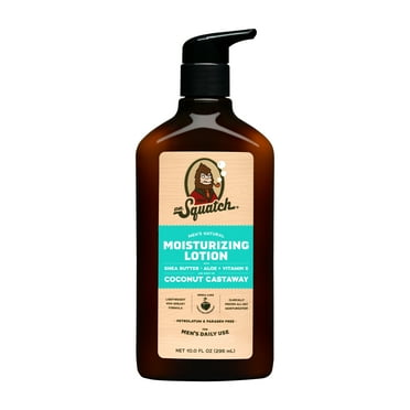 Dr. Squatch Coconut Castaway Natural Moisturizer Hand Lotion & Body Lotion for Men, 10 fl Oz