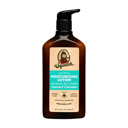 Dr. Squatch Coconut Castaway Natural Moisturizer Hand Lotion & Body Lotion for Men  10 fl Oz