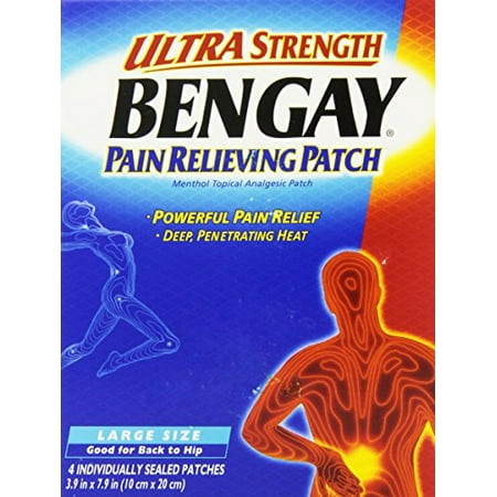 Bengay Ultra Strength, Pain Relieving Patch, Large Size, 4 Count