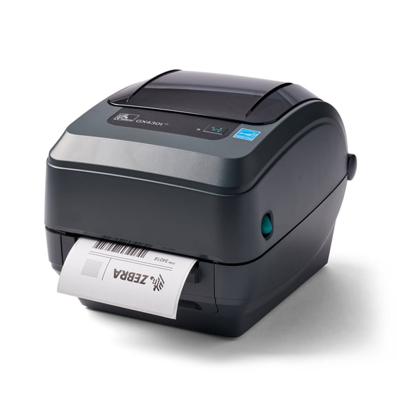 Zebra GX430t Thermal Transfer Desktop Printer Print Width of 4 in USB Serial and Parallel Port Connectivity with Peeler