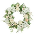 thumbnail image 3 of Corona de peonías rosas artificiales de 16 pulgadas, hecha a mano, con flores artificiales. Verde claro, 3 of 8