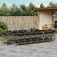 thumbnail image 1 of vidaXL 17 Piece Garden Dining Set with Cushions Grey Poly Rattan, 1 of 5