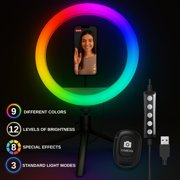 10 RGB Color Changing LED Ring Light with Tabletop Tripod