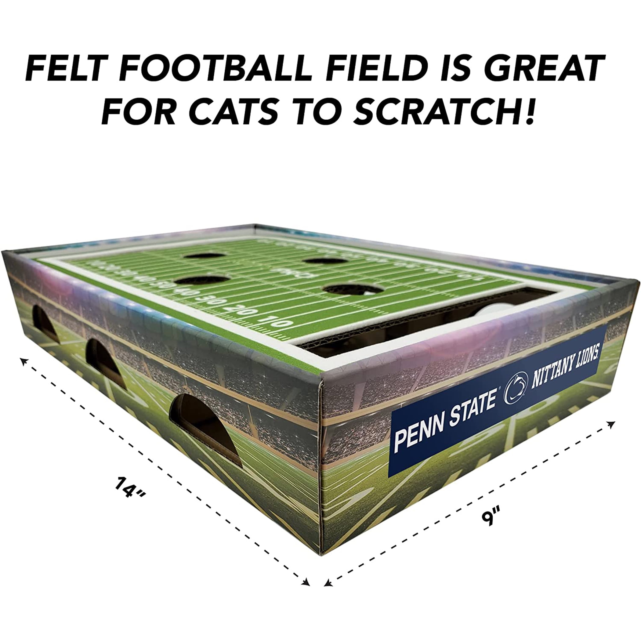 Pets First NCAA Cat Scratcher Box Football Field Designed Cat Scratcher & Lounge
