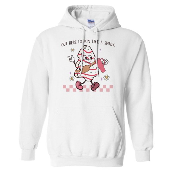 Lookin' Like a Snack Christmas Hoodie Sweatshirt Unisex Large White