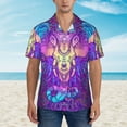 thumbnail image 2 of Kll Men'S Hawaiian Shirt Short Sleeve Button Down Beach Shirts-Elephant In Tribal Style, 2 of 7