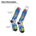 thumbnail image 2 of Vsdgher Colorful floral Knee Socks, High Socks Long Stretchy Sock Women Knee High Stocking, Long Socks for Women, 2 of 6