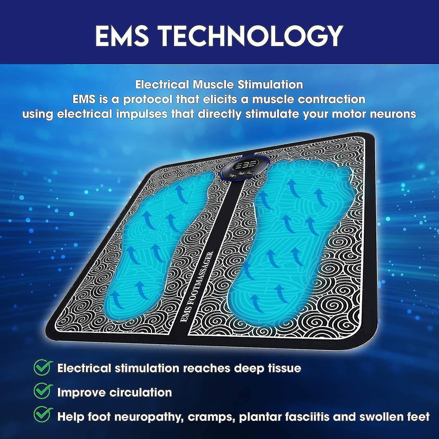 Ems Electric Feet Massager For Circulation Foot Reflexology Massager Feet Circulation Massager 6 Modes 9 Intensities Walmart