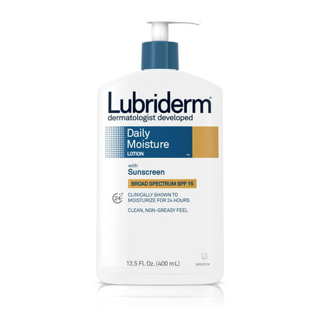 Lubriderm Daily Moisture Lotion, Vitamin B5 and SPF 15, 13.5 fl.