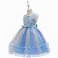 thumbnail image 5 of LUOGENLI Dresses for Girls 5-6 Years Old Child Girls Pageant Dress Party Bow Knot Sleeveless Gown Dresses Dresses for Girls 10-12 Years Old Blue 6-7 Years, 5 of 5