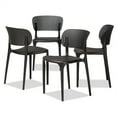thumbnail image 1 of Baxton Studio Ensemble de Chaises Empilables en Plastique Noir 4 Pcs, 1 of 6