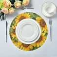 thumbnail image 3 of WOBOGO Sunflowers Pattern Round Placemats Set of 6 Heat Resistant Washable Kitchen Table Decorations 15.4in, 3 of 7
