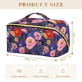 thumbnail image 4 of FORMRS Makeup Bag Travel Cosmetic Organizer for Women Fold Flat Zipper Pouch with Handle, Beautiful Floral Pattern, 4 of 8