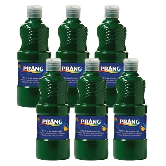 Prang Ready-to-Use Tempera Paint, Green, 16 oz, Pack of 6