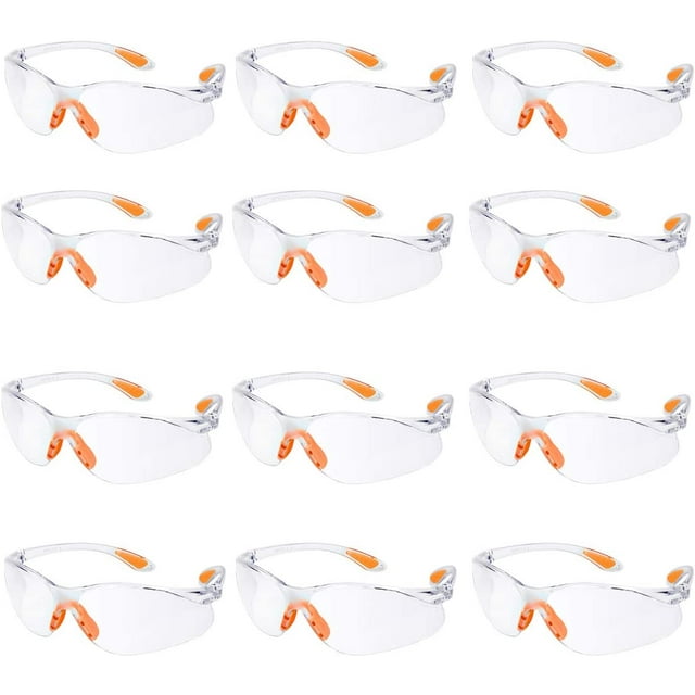 12 Piezas Gafas de Seguridad Gafas de Trabajo Protectoras con Lentes Transparentes Antivaho Gafas Protectoras para Jardín Laboratorio Química JM MX-0134369FYD