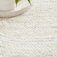 thumbnail image 6 of Authentic jute Solid Off White Rug, Unique Oval Design, various Sizes Available, 6 of 7