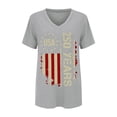 thumbnail image 6 of KDDYLITQ 250th Anniversary Independence Day Shirts for Women Independence 250 Years Birthday V Neck T-Shirts Fourth Of July American Flag Vintage Tees Printed Basic Short Sleeve Blouses Gray M, 6 of 6