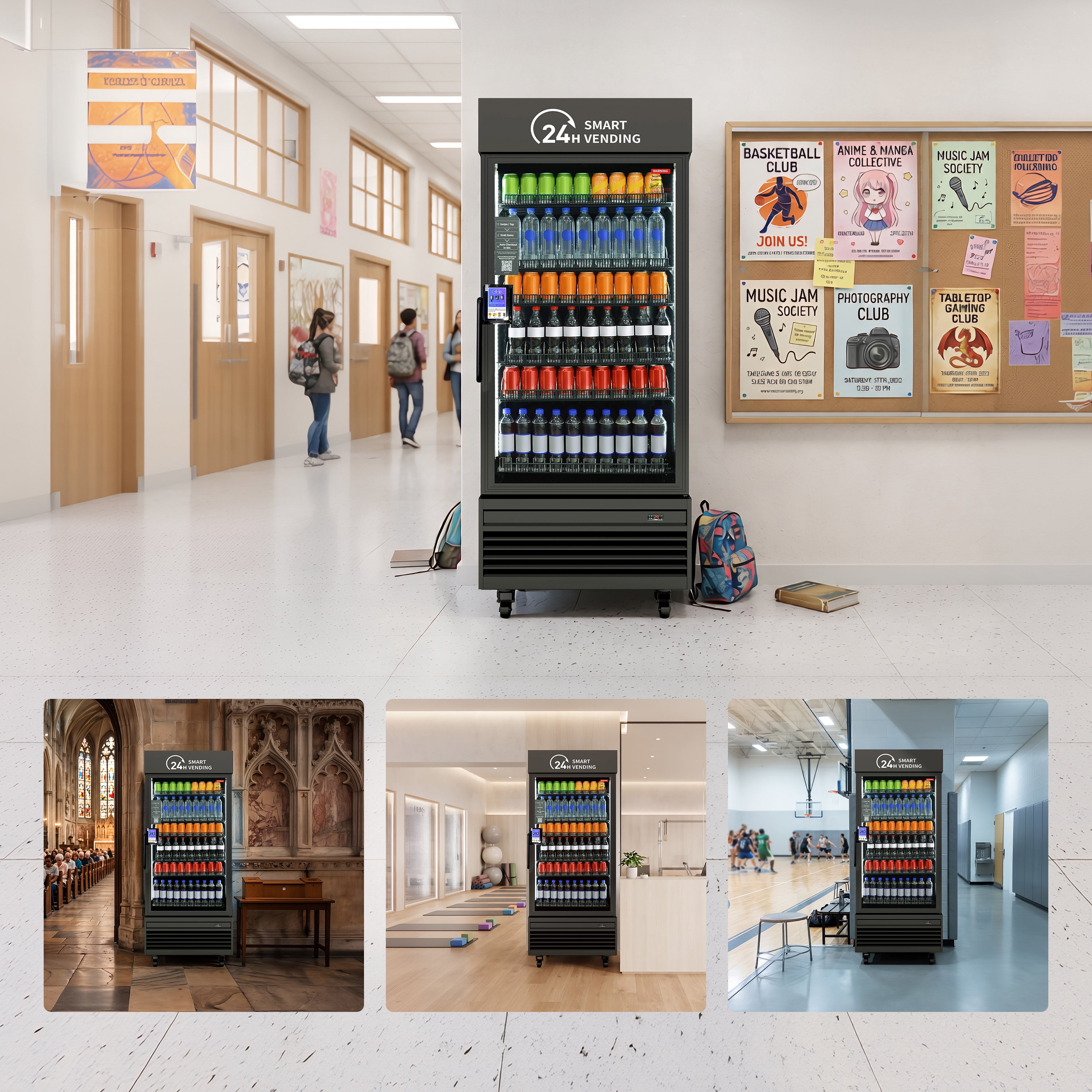 HAHA Smart AI Vending Machine Combo Vending for Snacks & Drinks 528 Bottle Capacity