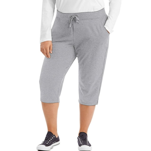 Just My Size Capris en Molleton Français pour Femmes, 3X, Acier Clair