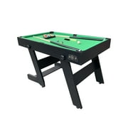 KICK Quatro 55″ 4-in-1 Multi Game Table (Black) - Combo Game Table Set - Billiards, Push-Hockey, Ping pong, and a Foosball for Home, Game Room, Friends and Family!
