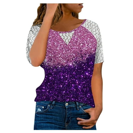 

HIMIWAY Women Fashion Flower Print V-neck Short Sleeve Workwear With Pockets Tops