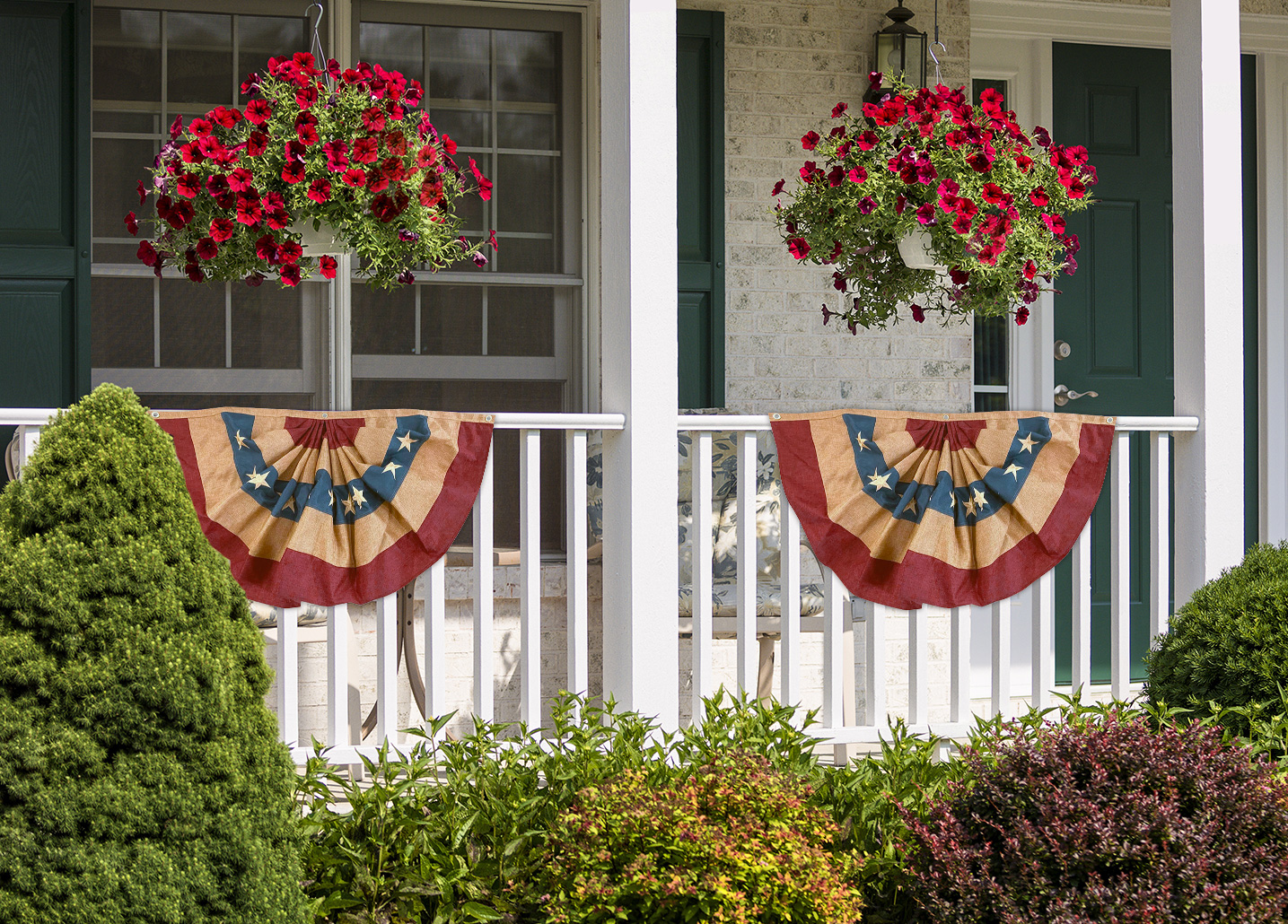 Briarwood Lane 36" x 18" Polyester Burlap Patriotic Outdoor Flag, Weatherproof, 3 Pack