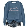 thumbnail image 3 of UFOUND Women Mama Oversized Crewneck Sweatshirt: Momma Embroidered Shirt Funny Mom Letter Print Long Sleeve Pullover Winter Tops Soft Dailywear, 3 of 4