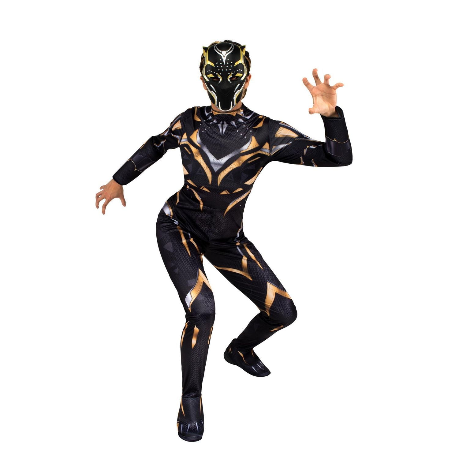 MARVEL Black Panther Adult Women’s Costume - Sublimated Print Jumpsuit and 3D Plastic Mask