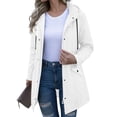 thumbnail image 6 of Cmfcve Rain Jacket for Women Lightweight Hooded Raincoat Mid-Length Fall Outdoor Waterproof Windbreaker, 6 of 9