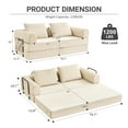 thumbnail image 4 of Jopath Convertible Sleeper Sofa Bed,4-in-1 Corduroy Folding Sofa Bed with Cylindrical Pillow for Living Room,Bedroom,Apartment,Beige, 4 of 8