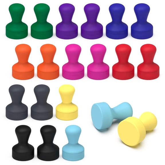 Thumbtack Magnets for Fridge, Silicone Anti Scratch Push Pin Refrigerator Magnets, Strong Magnetic Base for Whiteboard Office Classroom Home Kitchen, Multi Color