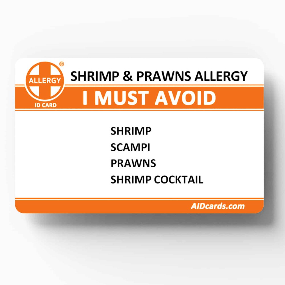 Allergy ID Card Shrimp & Prawns Allergy